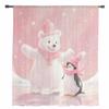 Weihnachten Rosa Weiß Bär Pinguin Transparente Vorhänge zur Wohnzimmerdekoration Fenstervorhänge Küche Tüll Voile Vorhänge