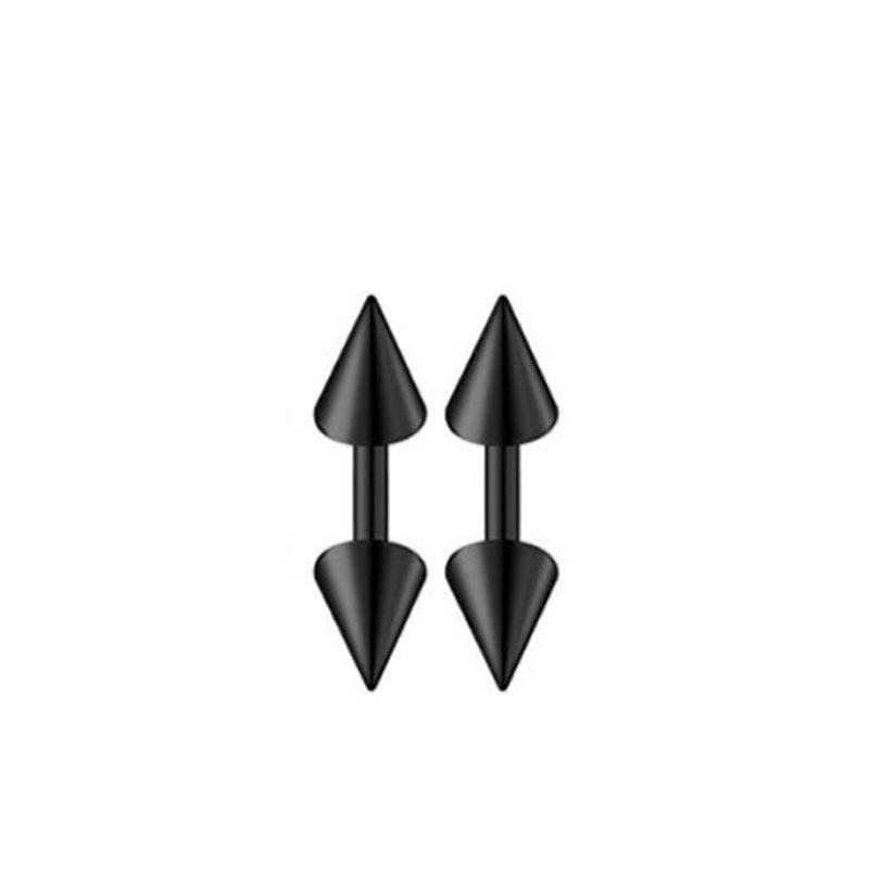 Stainless Steel Personality Fashion Sharp Cone Earrings Anti -Allergic Electroplating Earrings