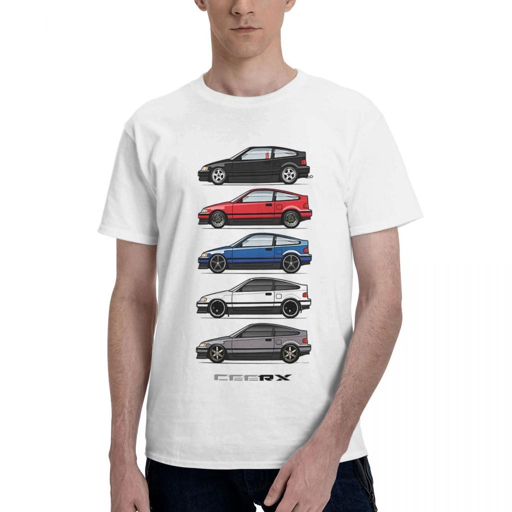 Fünf Generationen CRX Auto 100% Baumwolle Lässig Atmungsaktiv Bequem Anime Kurzarm T-Shirt Lustige Geschenke