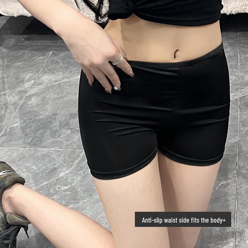 Ice Silk Anti-Exposure Women's Seamless Plus Size Three-Quarter Length Mid-Waist Summer Shorts