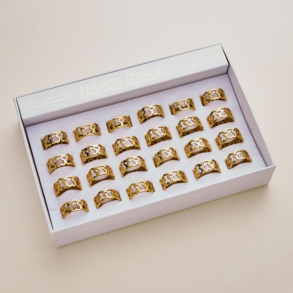 Gold Stainless Steel Smooth Surface Drip Oil Finger Ring