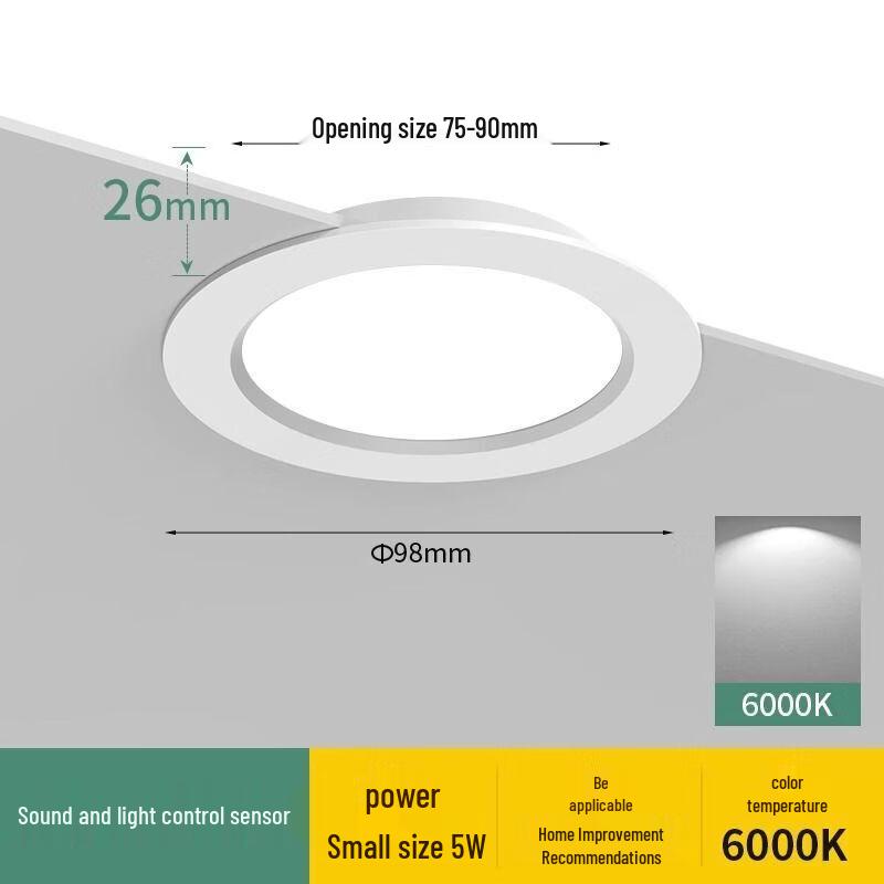 Sound & Light Activated Recessed LED Downlight
