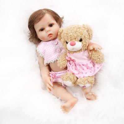 NPK Tam Silikon Vücut Yeniden Doğmuş Bebek Bebek Realista Bebek Bebekler Kızlar Için Doğum Günü Hediyesi