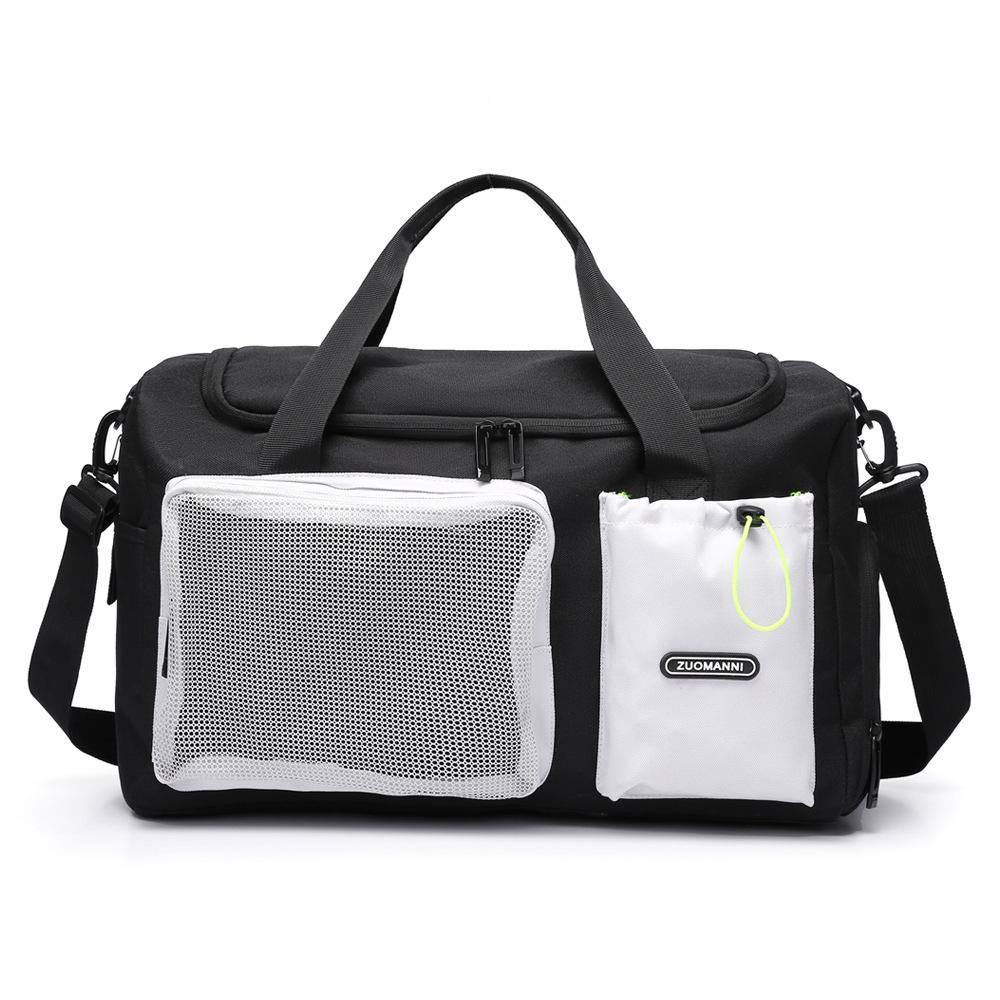 

Large-capacity travel bag with dry and wet separation, sports yoga fitness bag, portable crossbody storage bag with independent shoe compartment чёрный