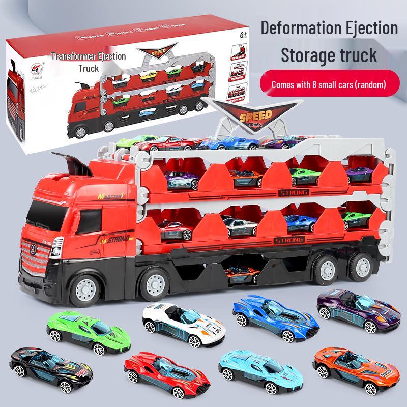 

Детская игрушка-грузовик из сплава очень большого размера с инерционным механизмом и складным хранением