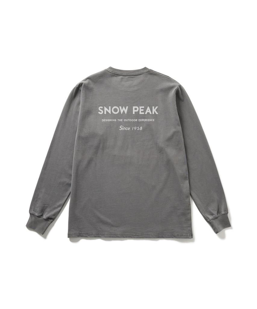Snow Peak Garment Dyed Short and XL L/S T-Shirt TS-25AU012, Sleeve, Men's Women's, Charcoal,