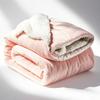 Thickened Color Solid Double Layer Coral Fleeces Blanket Bed Supplies Home For