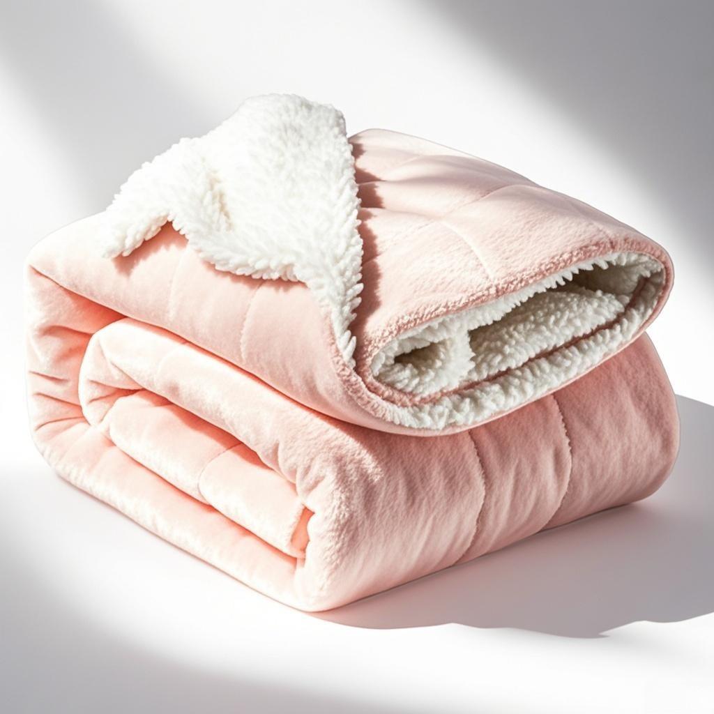 Thickened Color Solid Double Layer Coral Fleeces Blanket Bed Supplies Home For