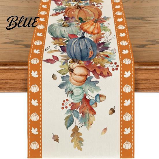 Kitchen Table Runner Print Seasonal Inch Pumpkin Runner 13x72 for Fall Maple Leaf Autumn Festive