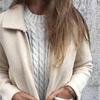Autumn and Winter New Women's Lapel Solid Color Zipper Pocket Jacket Medium-length Coat