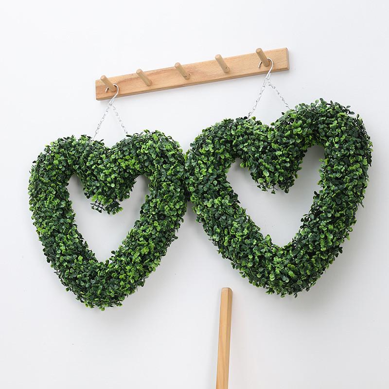 Odorata Aglatia Simulation Heart Shaped Flower Wreath Door Christmas Decoration
