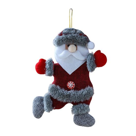 Christmas Plush Ornaments Cute Snowman Santa Elk Bear Doll Hanging Pendant Christmas Tree Decoration for Walls Windows Doors Home Decor