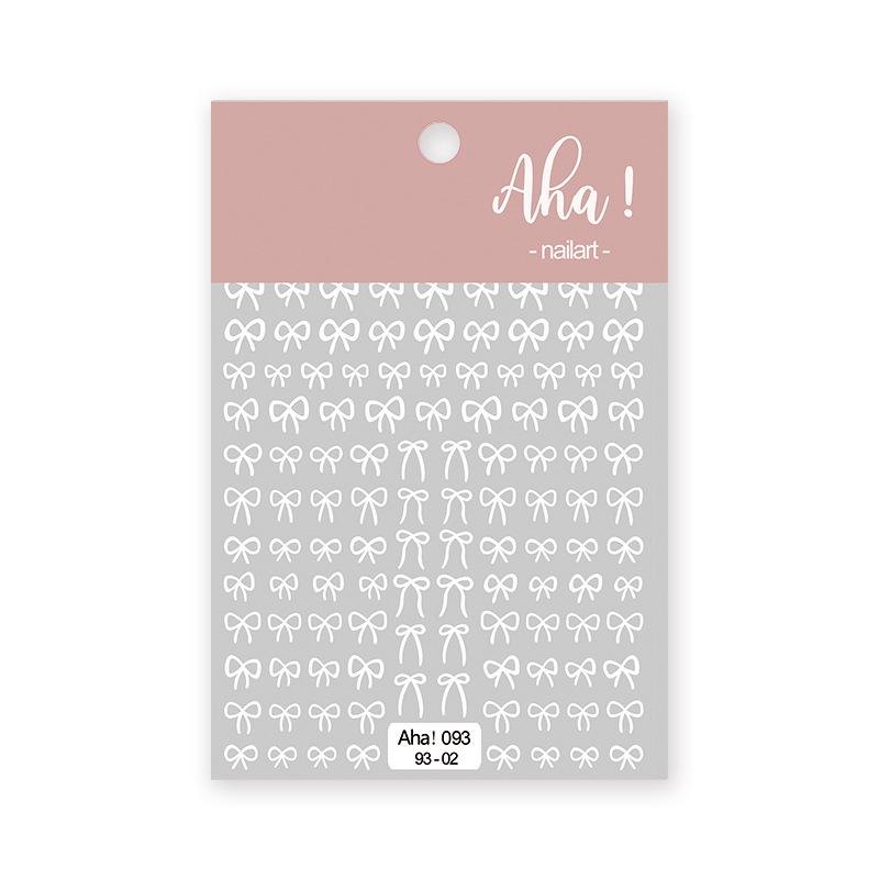 Nail Art 3D Bow Stickers: Thin Black, White, Gold, Silver Decals