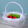 Satin Flower Girl Basket Handheld Wedding Decoration Basket Lace Flower Basket  Party Home Decor