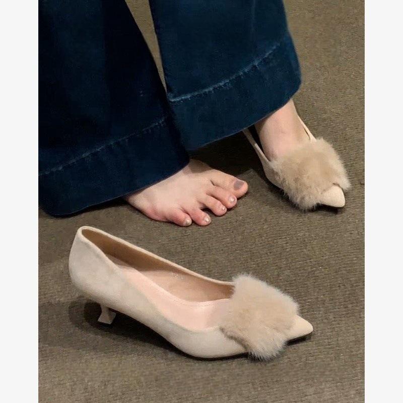 

Mao Mao high heels velvet single shoes pointed French cheongsam women s shoes stiletto 40