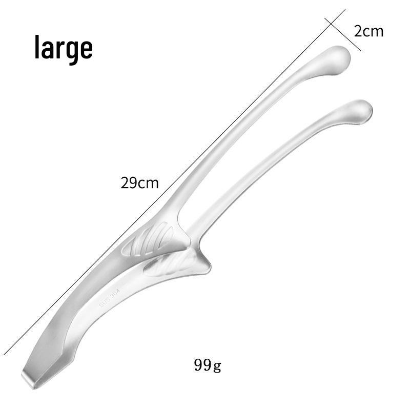 Retro Korean Style 304 Stainless Steel BBQ Grill Tongs with Round and Sharp Heads for Self-Service Restaurants