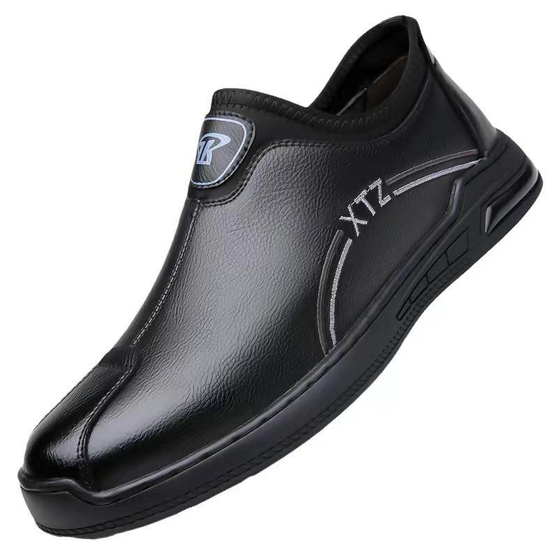 Leather Shoes Casual Men's Business Casual One Pedal Soft Leather Business Leather Shoes Dad Shoes