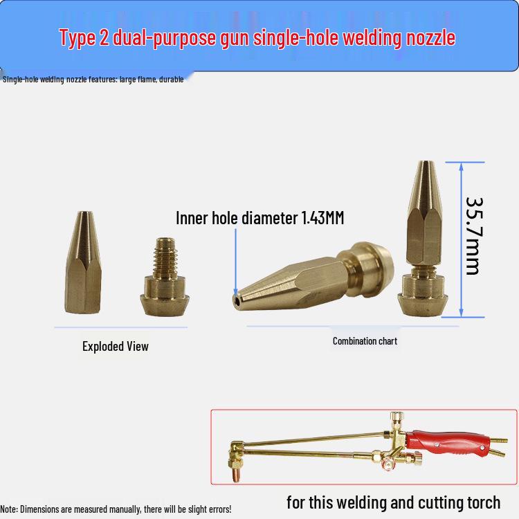 2L Multi-Hole Purple Copper Torch Nozzle: Acetylene/Propane/Oxygen Small Welding and Cutting Tip