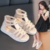 Girls Sandals Summer 2025 New Children's Soft Sole Medium and Older Children's Sports Princess Baby Open-toed Roman Shoes