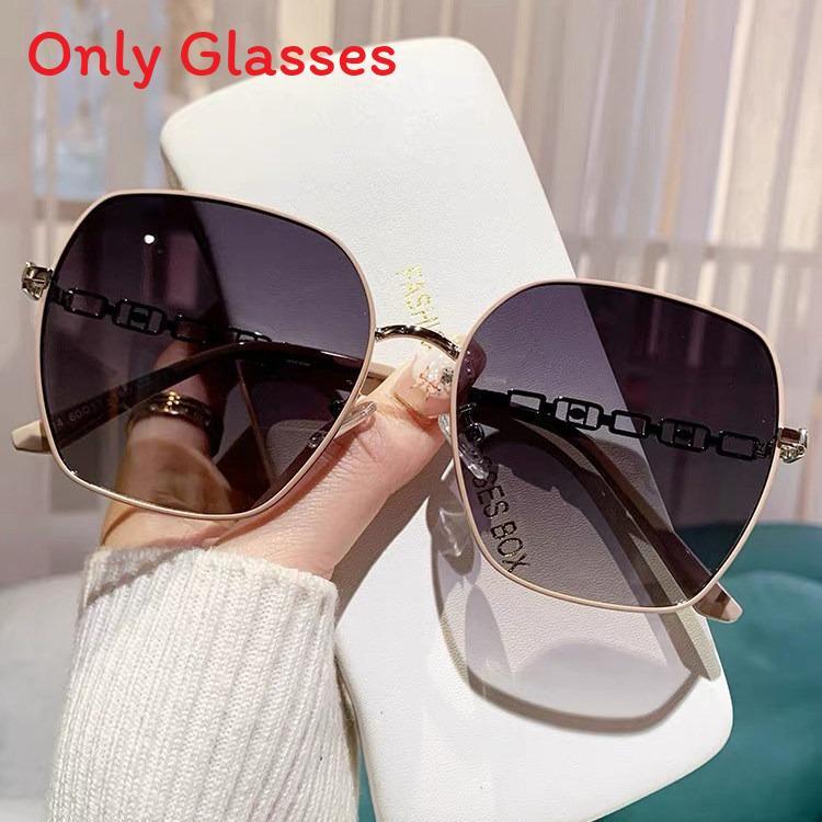 Fashion Geometric Women Sun Glasses With Gradient Pink Lenses And Uv400 Protection For Outdoor Activities