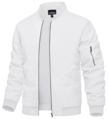 Casual Outerwear Stylish Jacket Camping Military Jacket Windproof Wear Bicycle Jacket Ventilation Baseball White L [TACVASEN] Men's Rider's