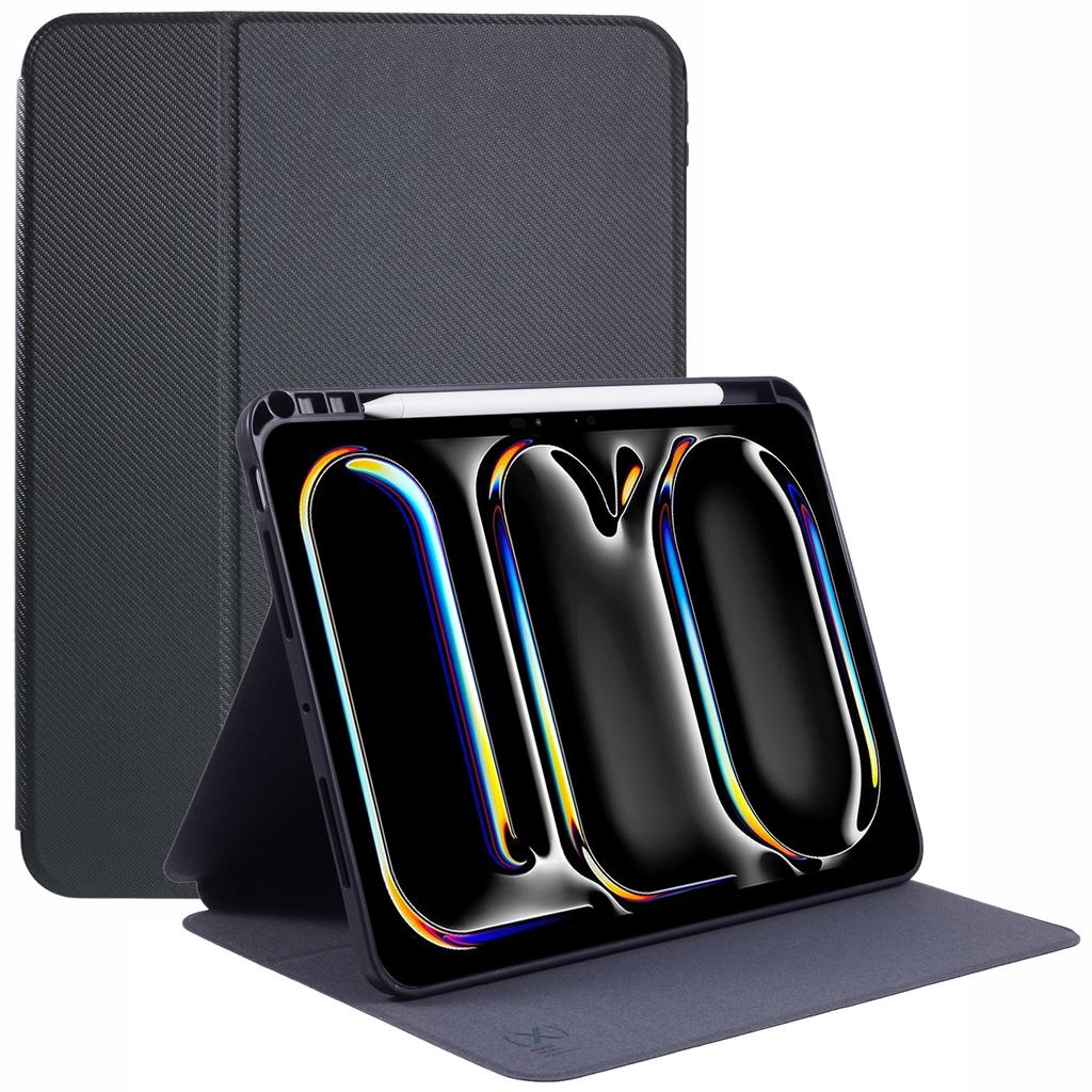 X-LEVEL For iPad Air 13 (2025)/(2024) Case Carbon Fiber Texture Leather Tablet Cover with Stand Pen Holder