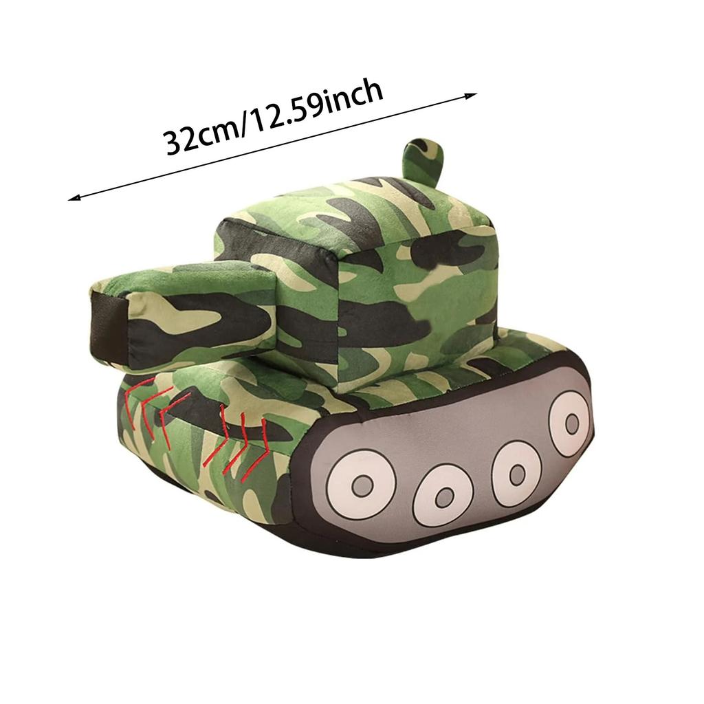 Tank Car Plush Pillow Cartoon Camouflage Tank Stuffed Truck Toy Simulation Tank Plush Doll Gifts