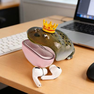 Ugly Crown Frog Earbud Case for AirPods 1/2/3/4/Pro 36925 Bluetooth-compatible Wireless Earphone Charging Case Cover