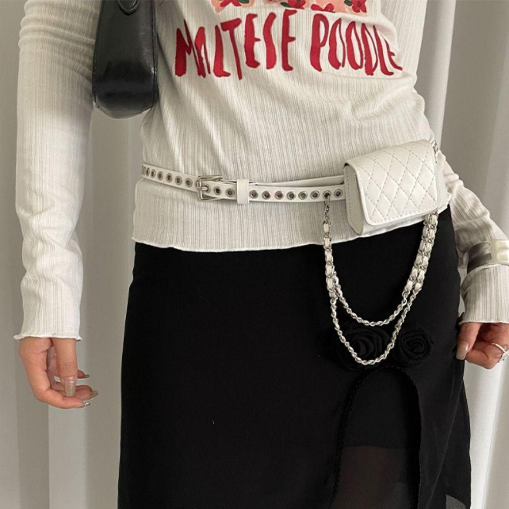 Korean Style Belt Waist Bag PU Women Belt Bag Ins Women Waist Bag  Female
