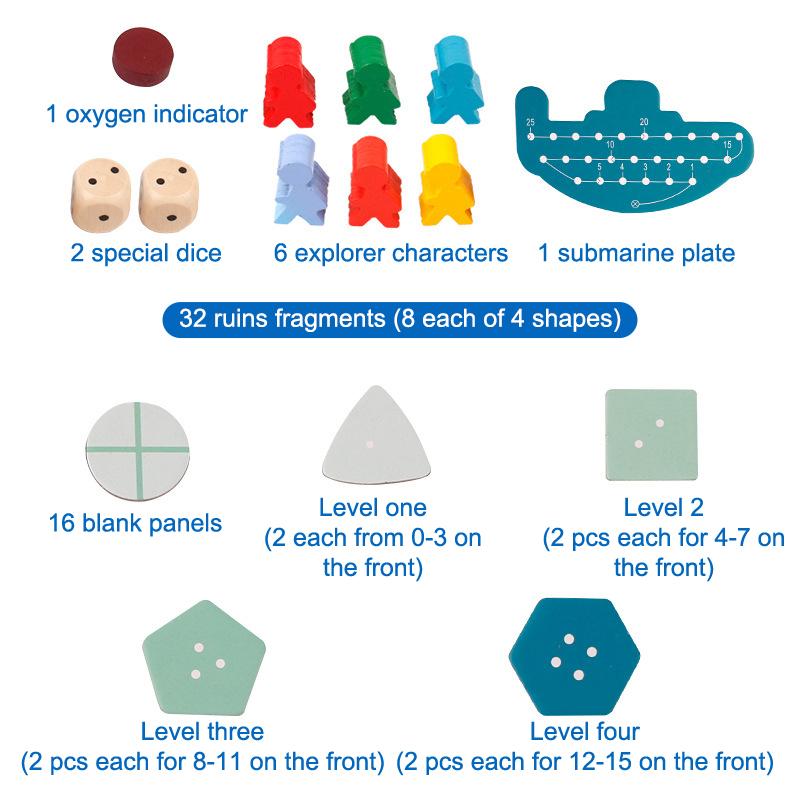 Deep Sea Adventure Board Games Family Party Game Card Fun Card Game Toys Friends Interaction Toy Treasure Hunt Cards Games