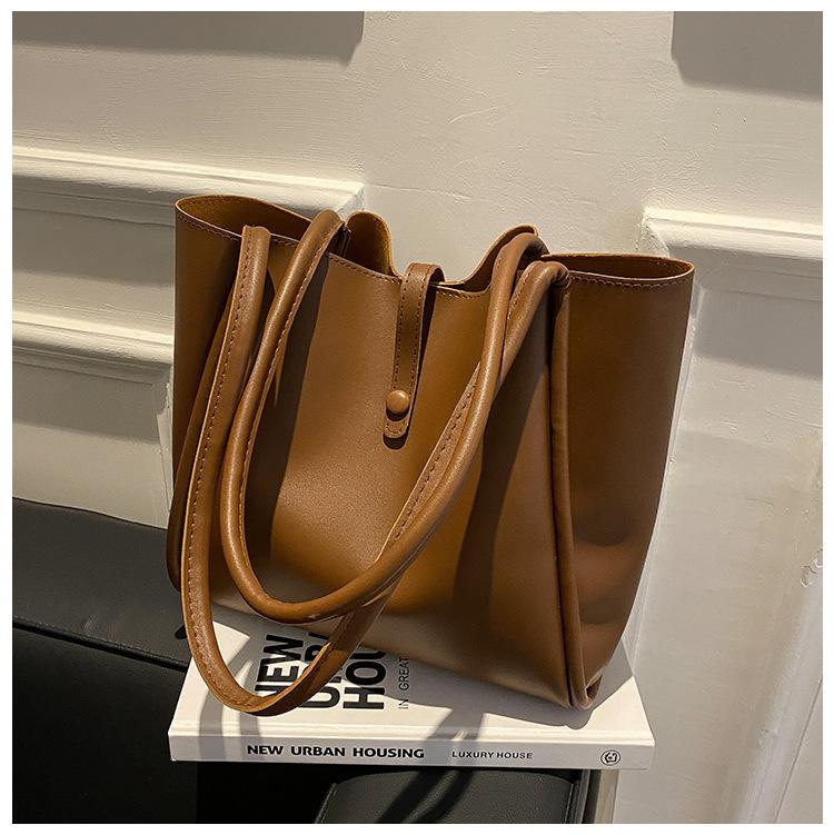 Solid Color Mother and Child Bag 2025 New Women's Bag Simple Portable Tote Bag Large Capacity Spring Fashion Shoulder Bag