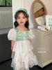 LUSON Children's Summer New Fresh Bubble Sleeve Princess Dress