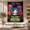 Tapestry Custom Name Text, Wall Hanging Tapestry Home Room DecorSally Face