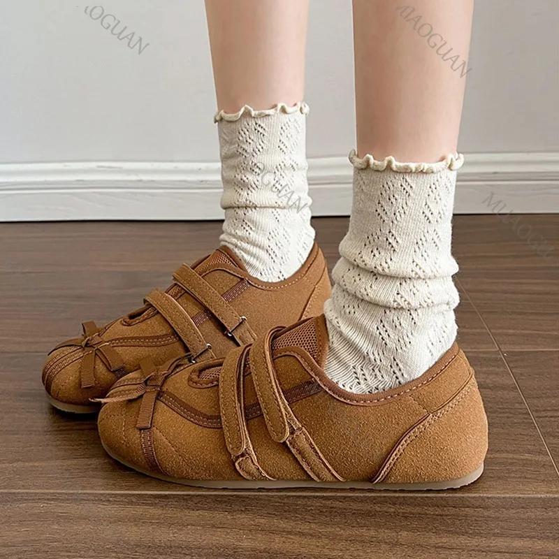 Fashion Shoes for Woman Flats Soft Sole Bow-Knot New Dress Spring Summer Ballerinas Women's Shoes Retro Butterfly Leisure Mary Jane Shoe