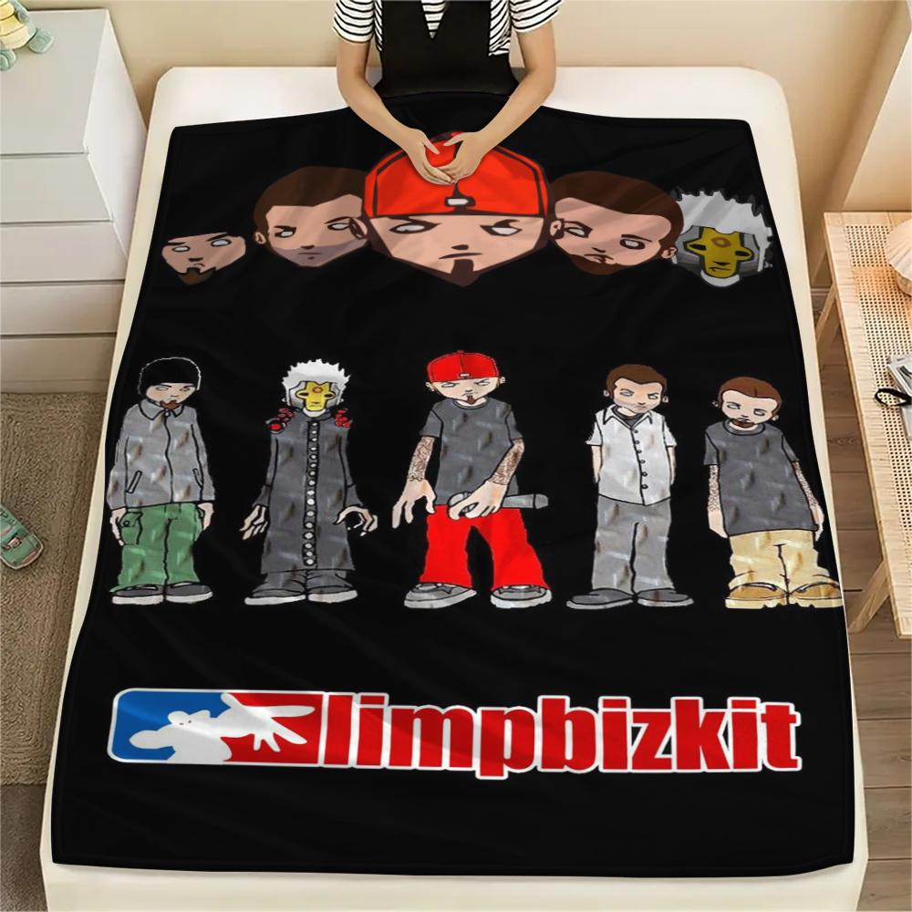 1PC Limp Bizkit Print Flannel Blanket, High Quality Comfortable for All Seasons, Home Decor, Warmth and Comfort, Perfect for Christmas Gifts