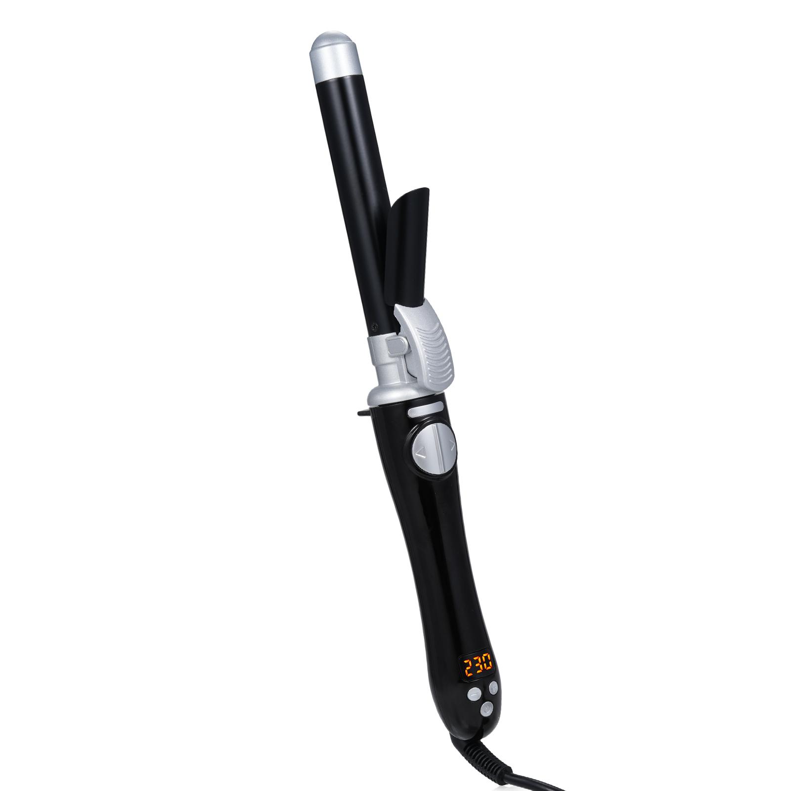 

Автоматические фарфоровые вращающиеся электрические щипцы для завивки волос, автоматические щипцы для завивки волос, кудри большой волны UK Plug чёрный