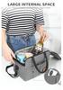 Insulated Solid Color Oxford Cloth Lunch Bag - Portable Bento Bag with Thickened Design and Crossbody Strap for Office Workers