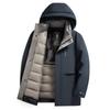 Piumino d'oca bianca Piumino da uomo Nuovo Inverno Business Casual Fodera rimovibile Piumino ispessito per tre indossi
