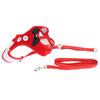 Cat Vest Type Harness with Adjustable Leash Pet EscapeProof Vest Strap for Walking(Red L)