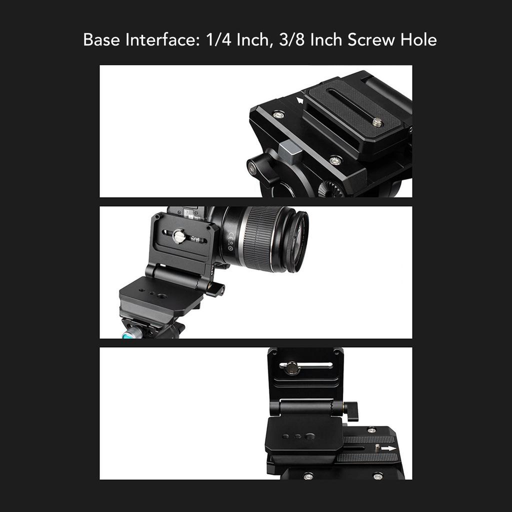 Camera Folding Quick Release Plate L Bracket 285 Degree Wide Range Adjustment with 1 4 3 8 Screw Hole For DSLR Camera