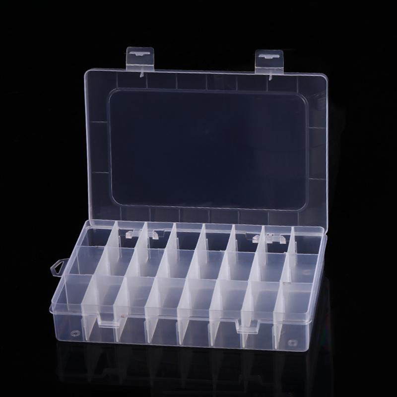 1PC Transparent Plastic Storage Case 10/15/24 Grids DIY Compartment Adjustable Container for Jewelry Earring Household Tools ZYF