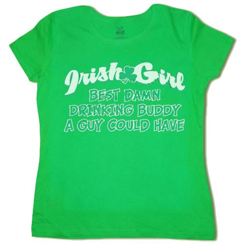 Ladies tee shirt Irish Girl  Drinking funny green st patricks pattys day tshirt S