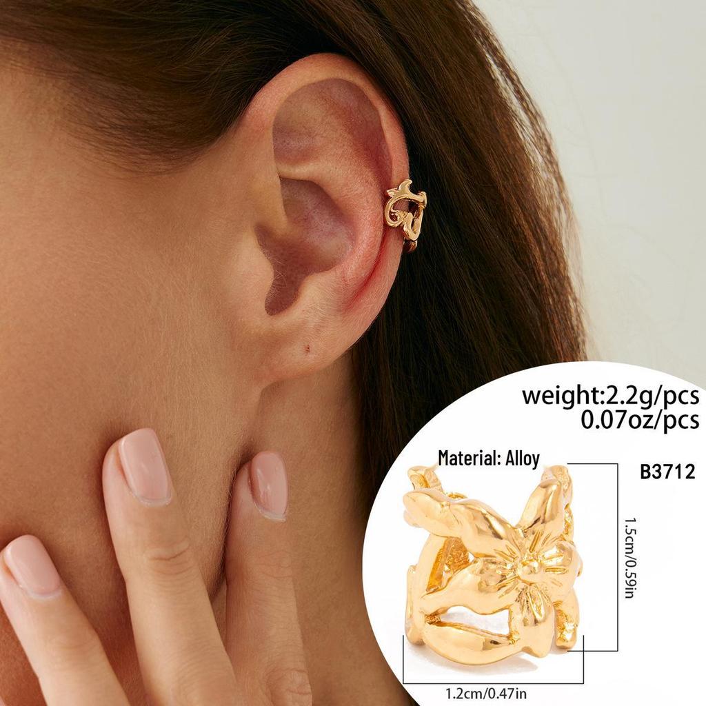 Retro Comma Teardrop Punk Dangle Ear Clip Earring - Minimalist European & American Design