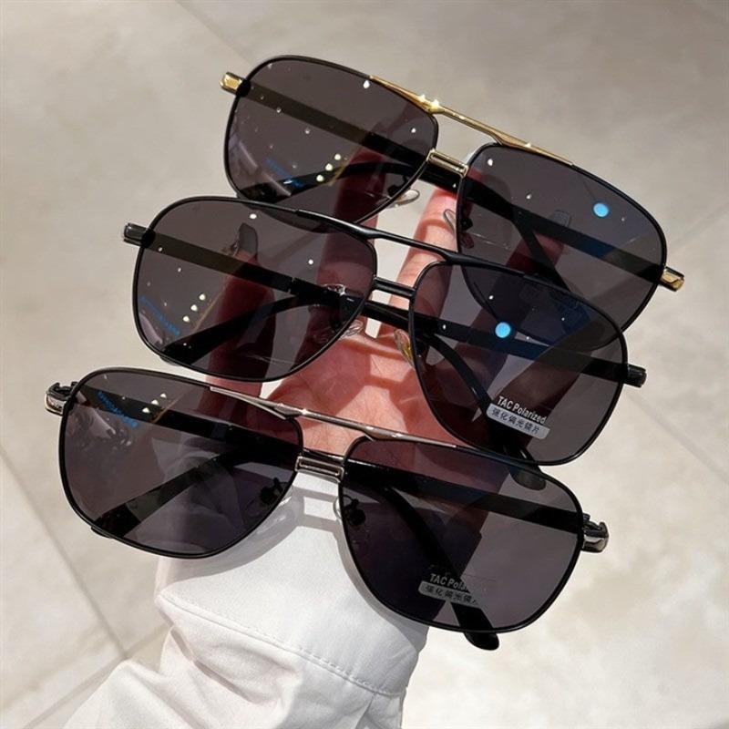 Polarized Sunglasses Men's Square Double Beam Sunshade Driver's Driving  Fishing Color Changing Day and Night Dual-use