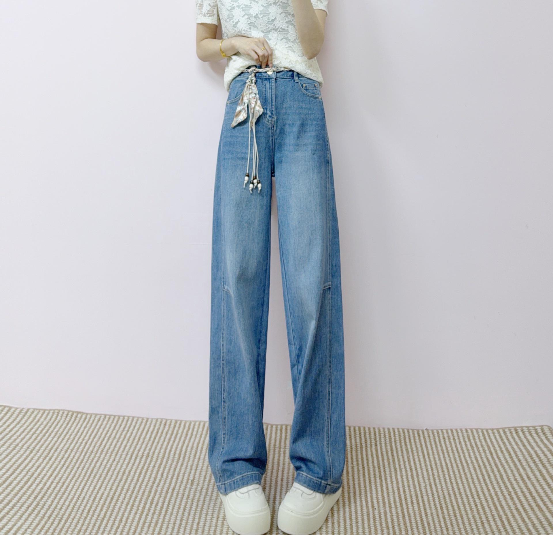 2026 Spring/Summer High-Waisted Retro Straight-Leg Jeans 30 (64-69 kg)