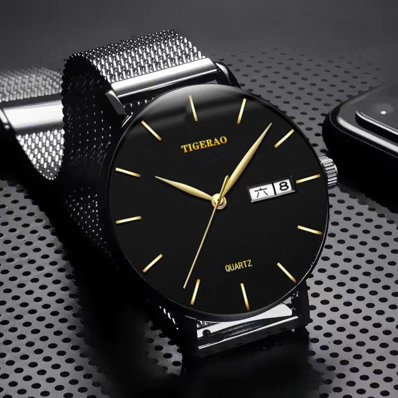 Watch Men S Waterproof Double Calendar Trend Starry Sky Non-Mechanical Watch Quartz Watch