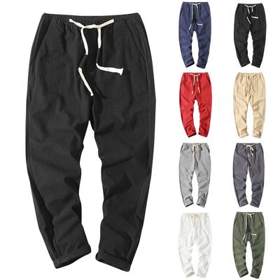 Heren Zomer Casual Mode Linnen Broeken Heren Zomer Ademend Koel Broeken