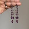 Chinese Style Retro Rhinestone Tassel Glass Earrings: High-End Design, Luxurious Temperament