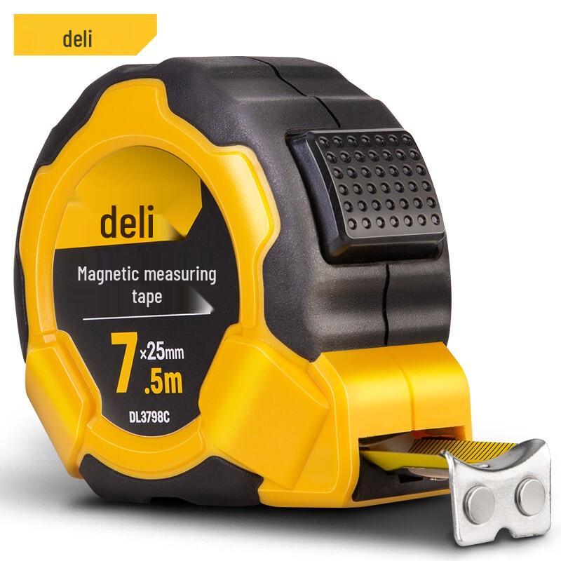 Deli 2-pack Magnetic Self-Locking Steel Tape Measure, 7.5m x 25mm