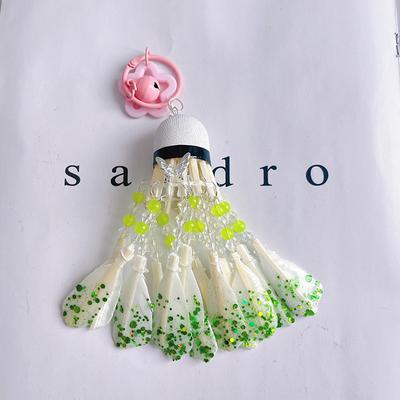 Creative DIY Handmade Dreamy Butterfly Beaded Tassels Badminton Pendant Keychain Material Package Friends Couples Gift